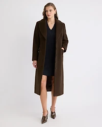 Wool-Cashmere Blend Long Hourglass Coat