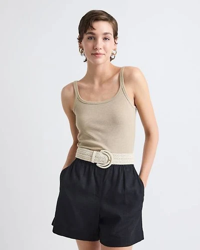 Scoop-Neck Ribbed Cami with Spaghetti Straps