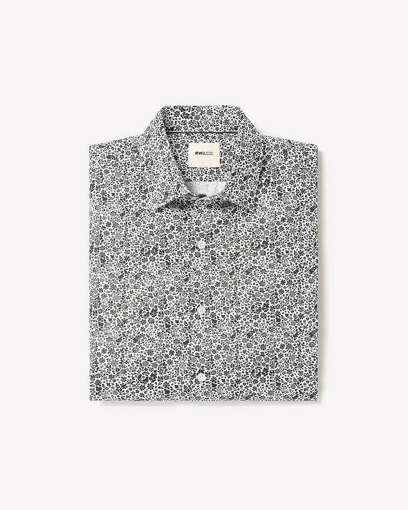 Slim-Fit Dress Shirt with Floral Pattern