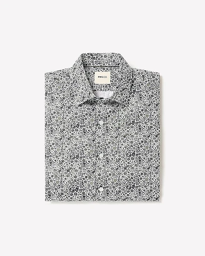Slim-Fit Dress Shirt with Floral Pattern