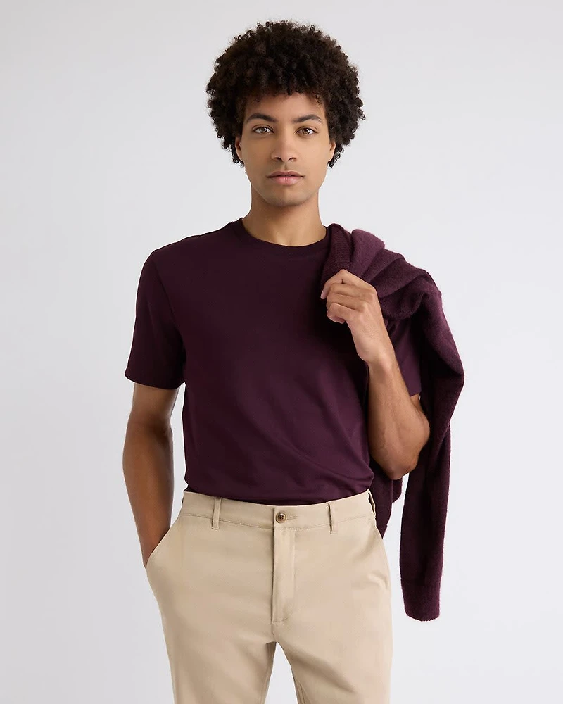 Solid Interlock Cotton Crew-Neck Tee