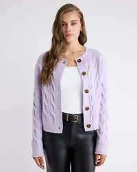 Long-Sleeve Cable-Stitch Cardigan