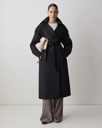 Double-Breasted Trench Coat with Belt