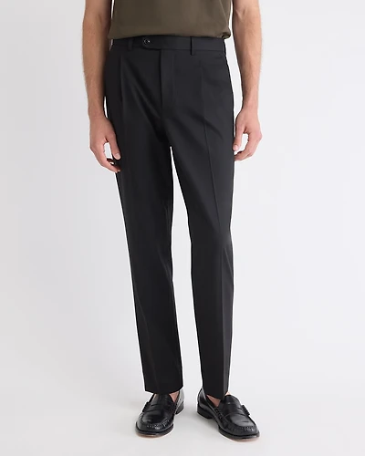 Wool-Blend Tapered-Leg Pleated Dress Pant