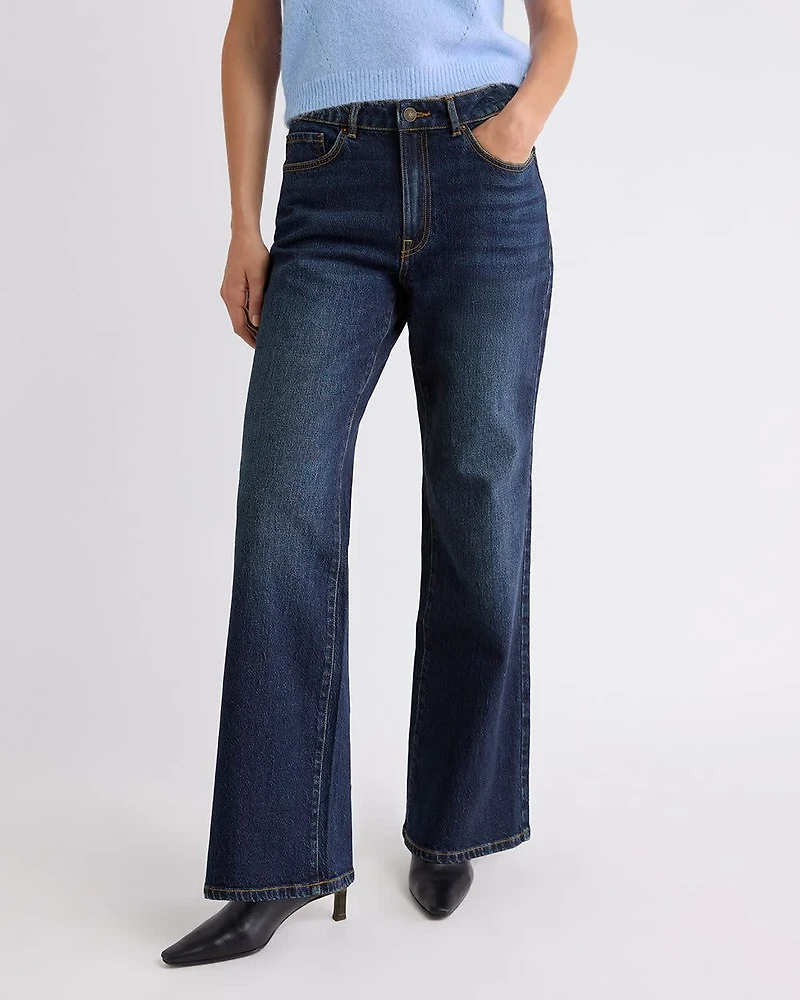 Long High-Rise Wide-Leg Jeans