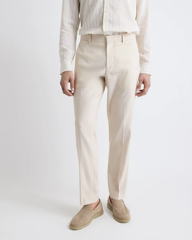 Pantalon de Complet en Lin Extensible à Coupe Étroite