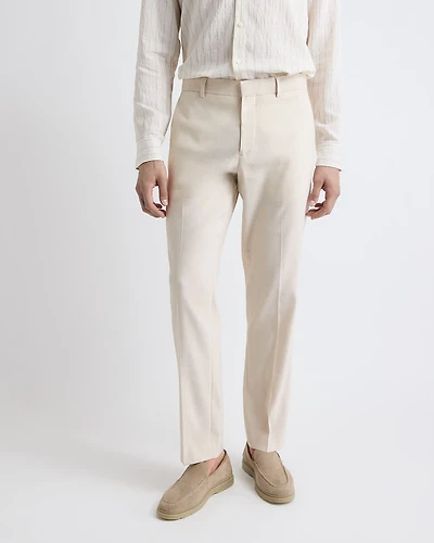 Pantalon de Complet en Lin Extensible à Coupe Étroite