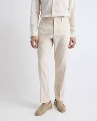 Pantalon de Complet en Lin Extensible à Coupe Étroite