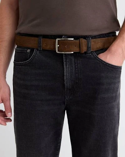 Suede Belt with Square Buckle