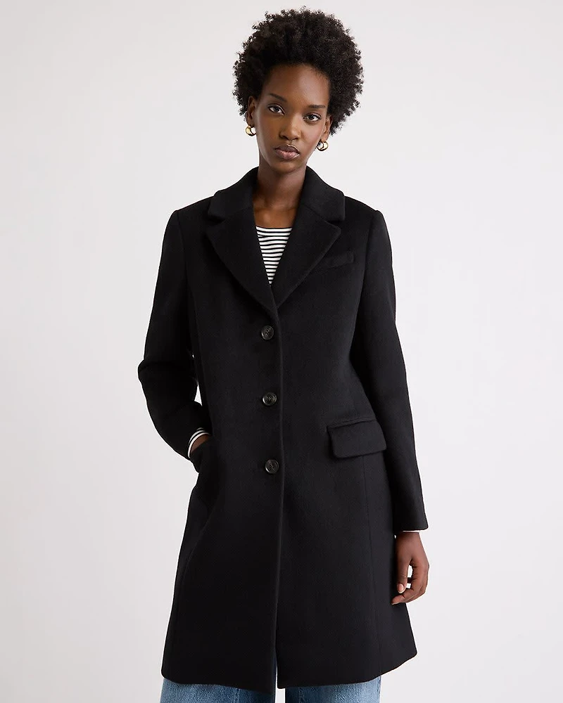 Classic Wool-Blend Three-Button Coat