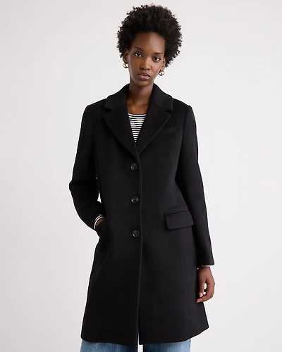 Classic Wool-Blend Three-Button Coat
