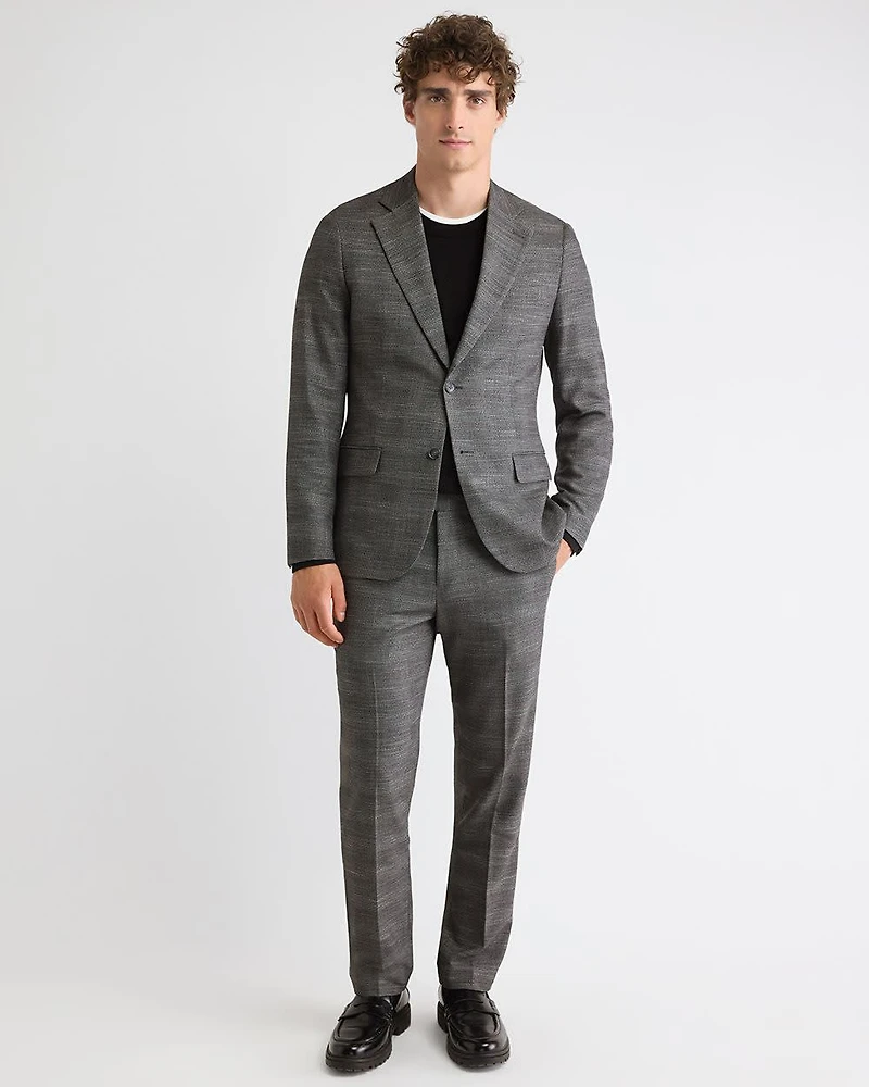 Slim-Fit Charcoal Checkered Suit Pant