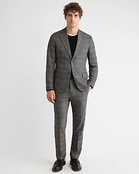 Slim-Fit Charcoal Checkered Suit Pant