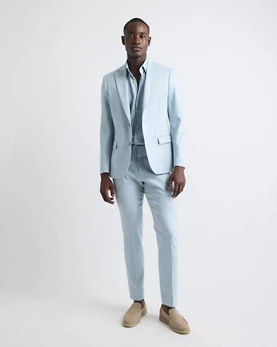 Pantalon de Complet en Lin à Coupe Étroite