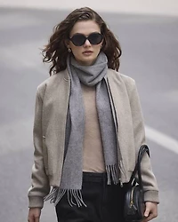 Wool-Blend Zip-Up Bomber Jacket