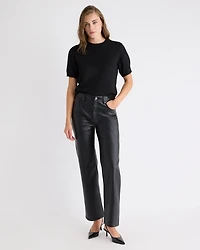 High-Rise Straight-Leg Faux-Leather Pant