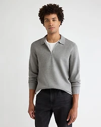 Long-Sleeve Half-Zip Polo Sweater