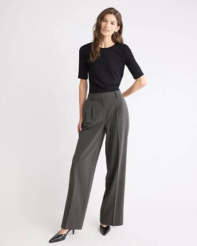 Pantalon à Taille Haute et Jambe Large