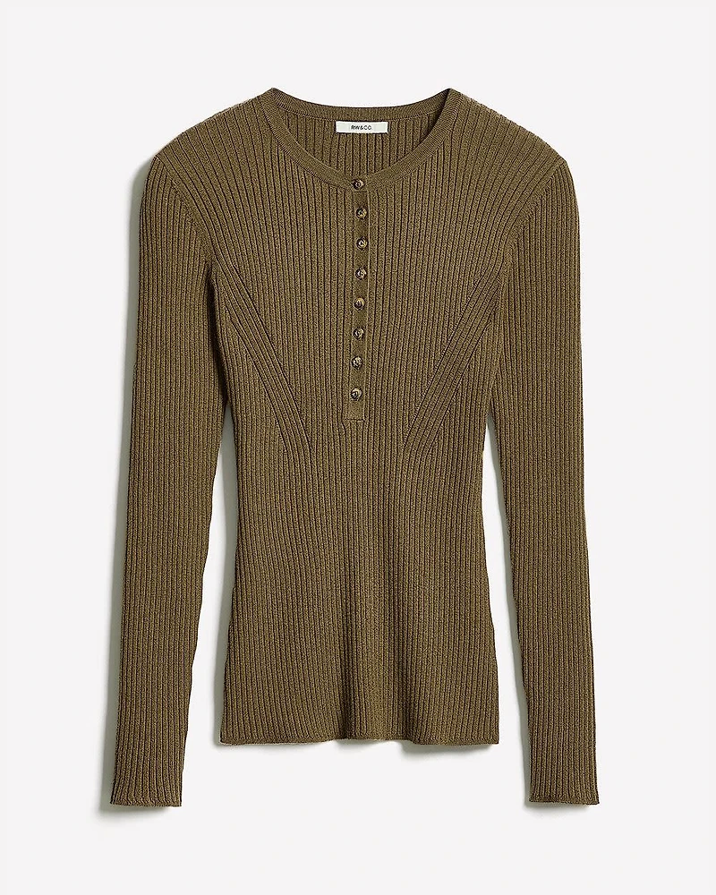 Long-Sleeve Ribbed Sweater
