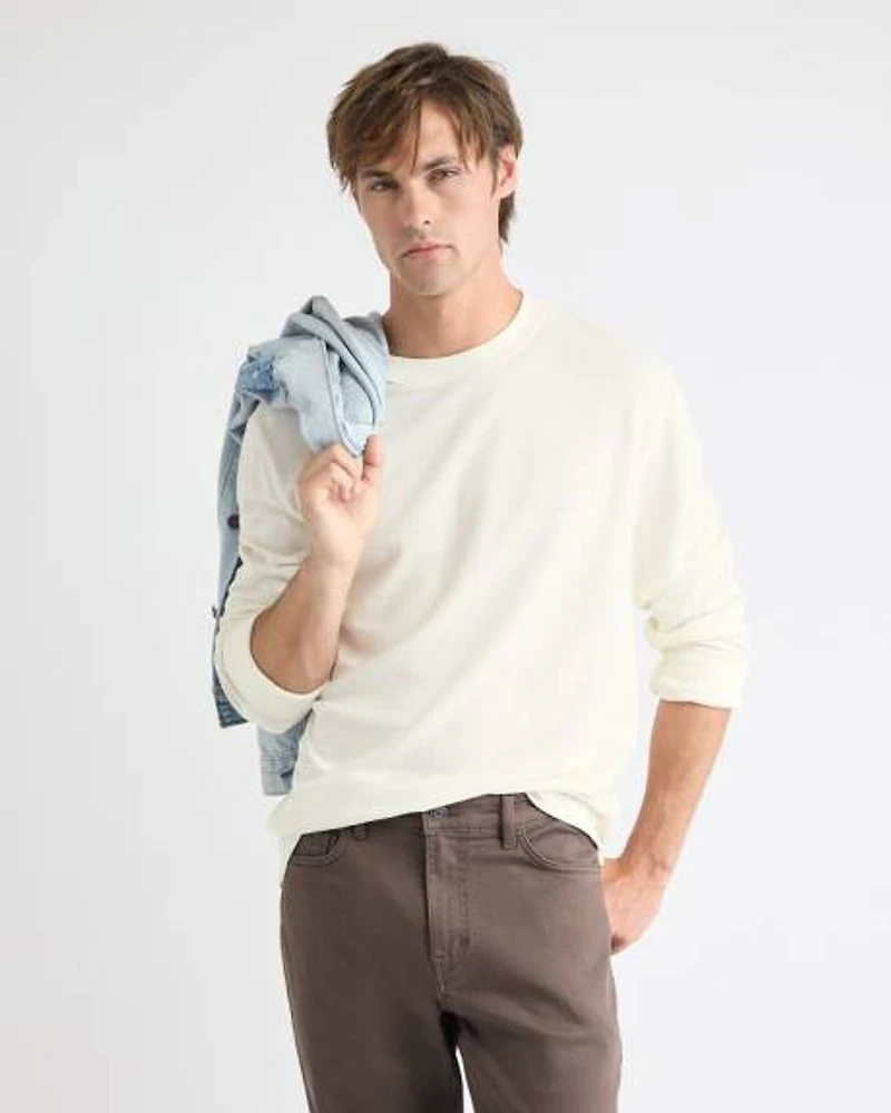 Long-Sleeve Crew-Neck Waffled Tee