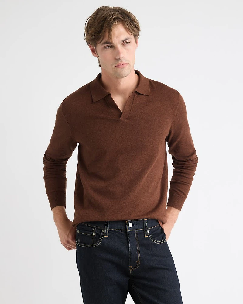 Long-Sleeve Sweater with Johnny Collar