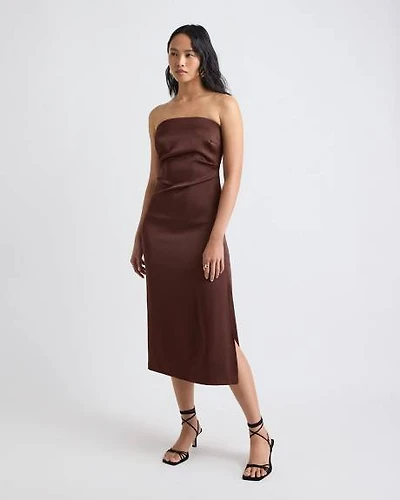 Satin Midi Tube Dress