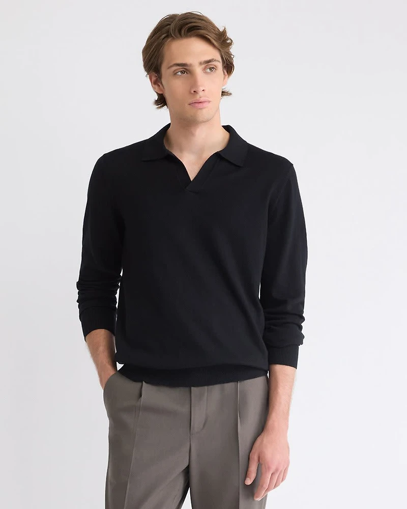 Long-Sleeve Sweater with Johnny Collar