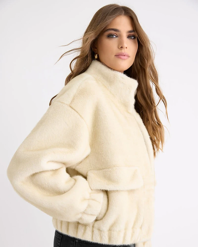 Faux Fur Bomber Jacket