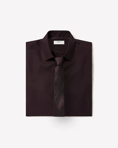Slim-Fit Solid Cotton Modal Dress Shirt