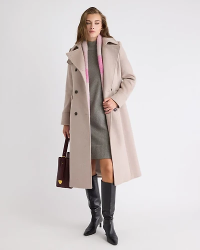 Wool-Cashmere Blend Double-Breasted Coat