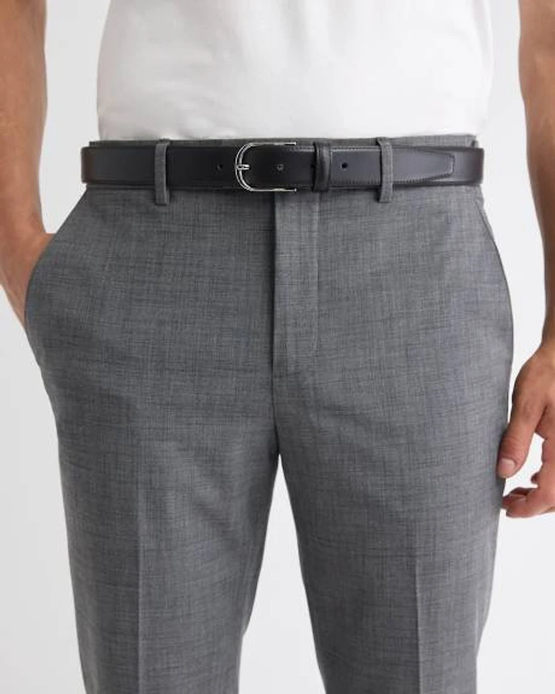 Leather Belt with Square Buckle
