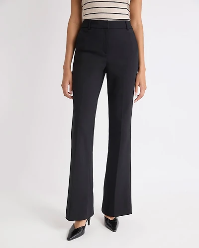 Pantalon Indispensable à Jambe Évasée Pleine Longueur et Taille Haute