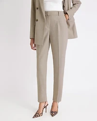 Taupe Tapered-Leg High-Rise Ankle Pant