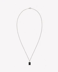 Stainless Steel Necklace with Black Onyx Pendant