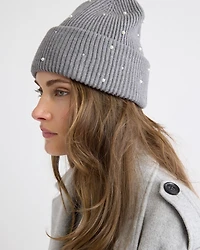 Fold-Over Beanie with Pearls