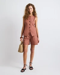 Linen-Blend Bermuda