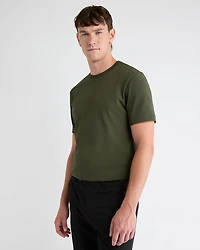 Solid Interlock Cotton Crew-Neck Tee