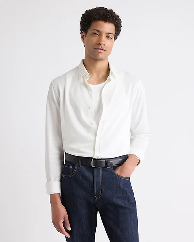 Long-Sleeve Piqué-Knit Shirt