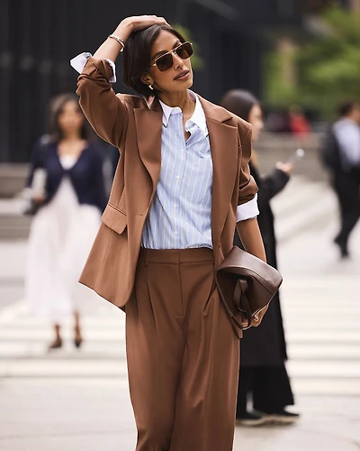 Pantalon à Jambe Large et Taille Haute