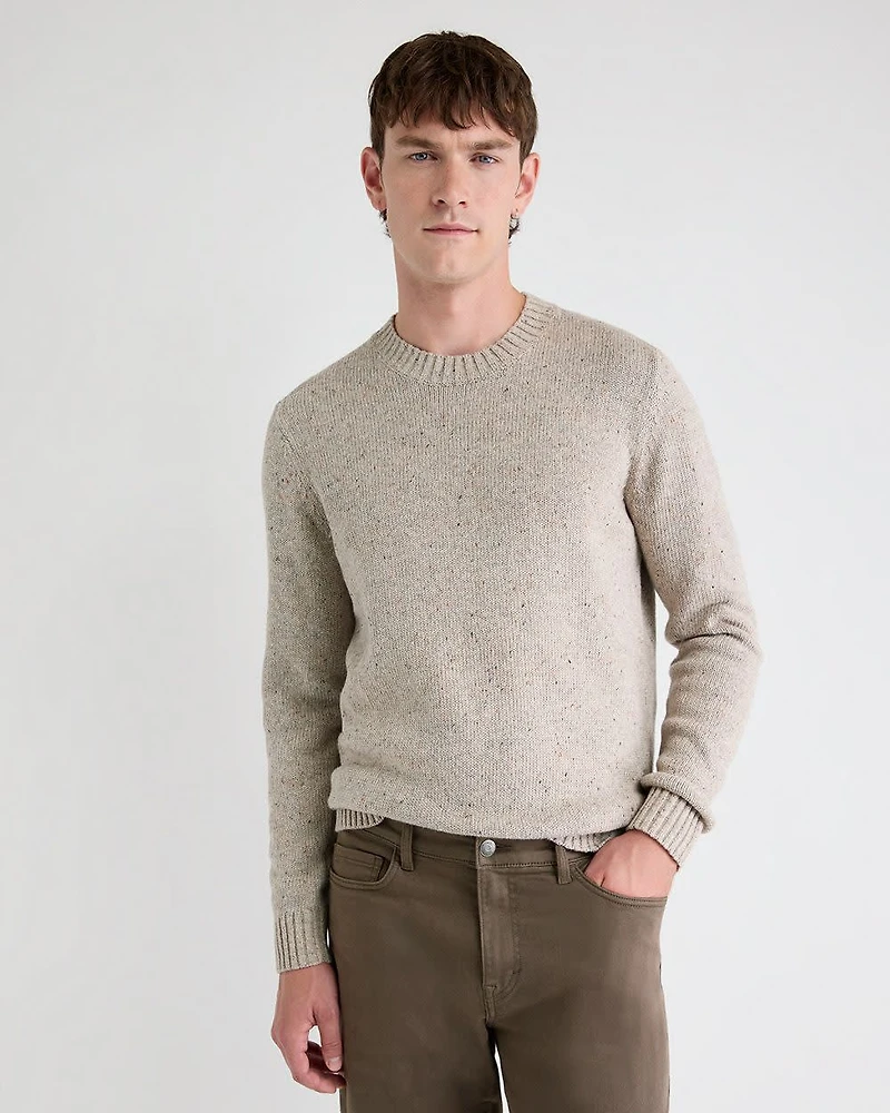 Long-Sleeve Crew-Neck Sweater with Neps