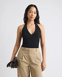 Halter-Neck Fancy-Stitch Tank