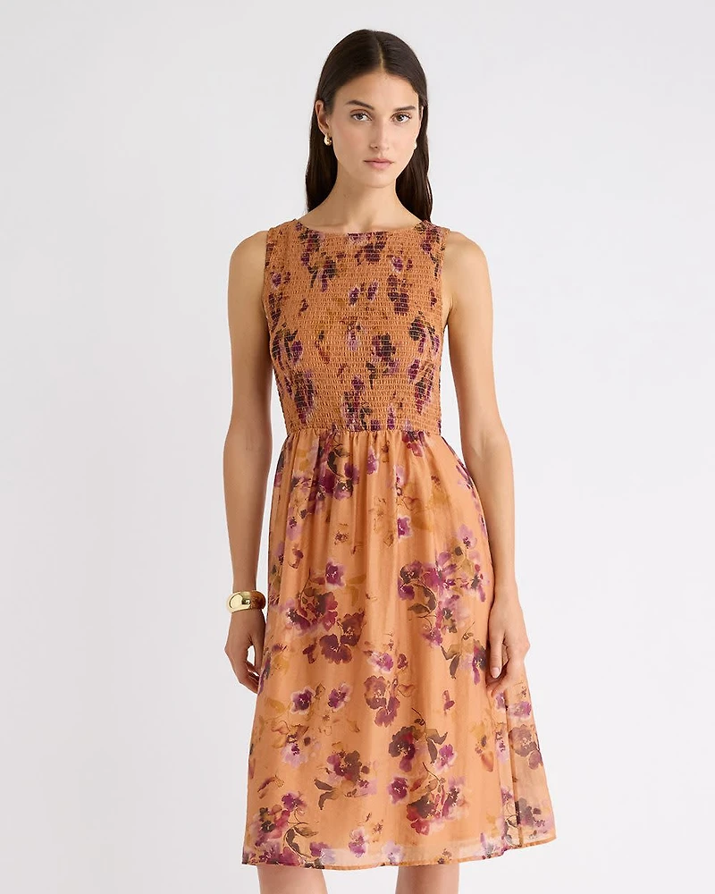 Robe Midi Texturée Sans Manches