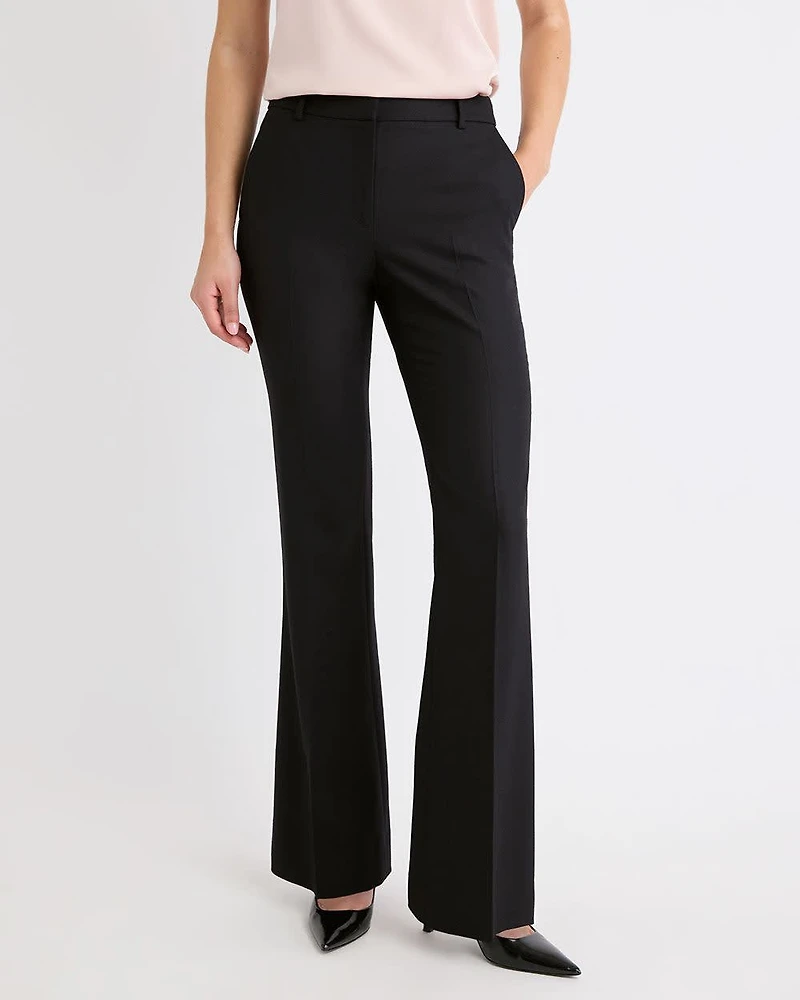 Wool-Blend Mid-Rise Flare-Leg Pant