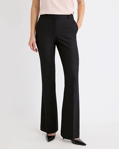 Wool-Blend Mid-Rise Flare-Leg Pant