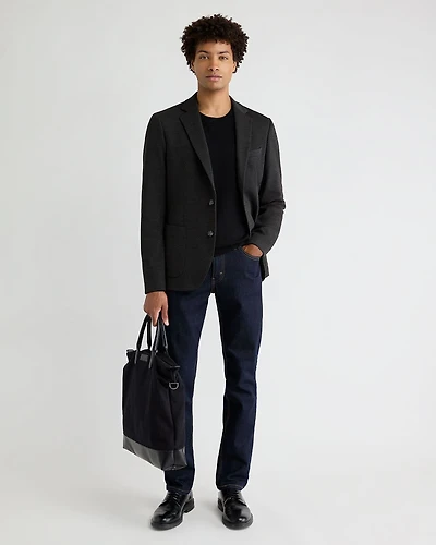 Slim-Fit Textured Knit Blazer