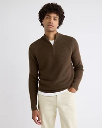 Long-Sleeve Half-Zip Mock-Neck Sweater