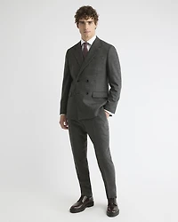 Pleated Tapered-Leg Tweed Suit Pant