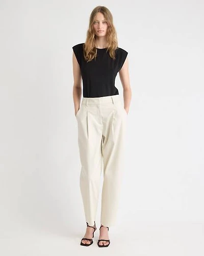 Twill High-Rise Barrel Pant