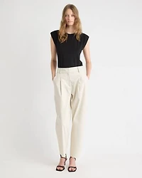 Pantalon à Jambe Ballon et Taille Haute en Serg