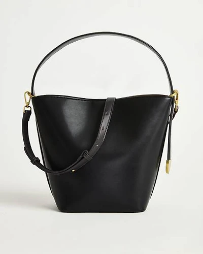 Faux Leather Bucket Bag